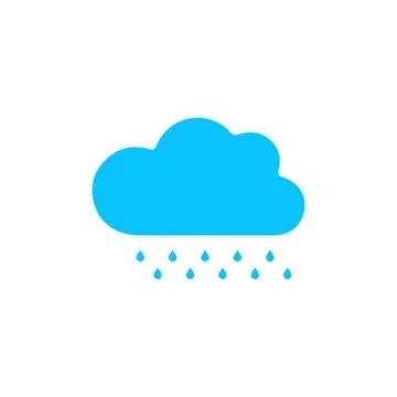 Rain icon flat Stock Illustration