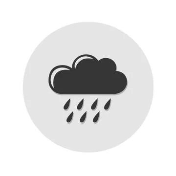 Rain icon grey cloud symbol Illustrazione stock