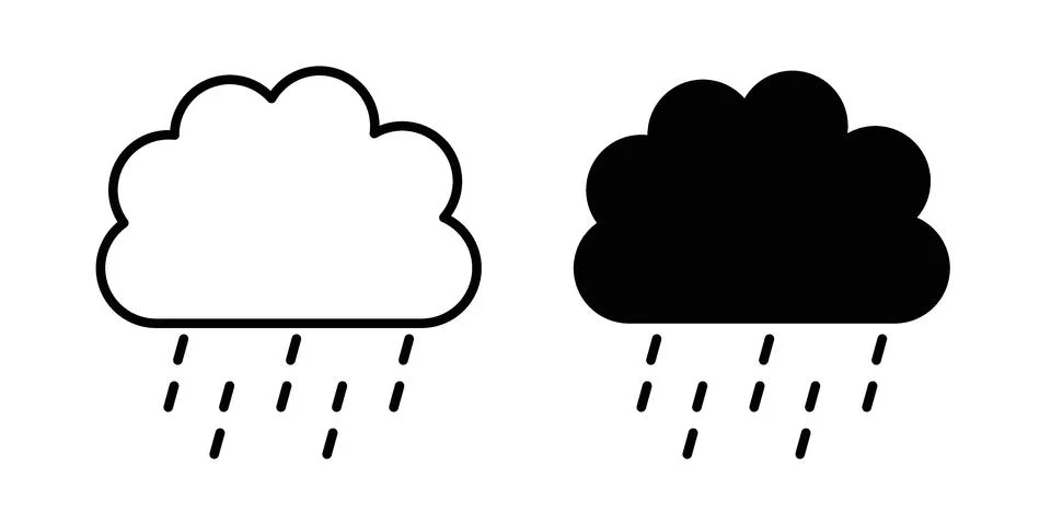 Rain icon Illustration set. Vector Eps10 for apps Stock Illustration