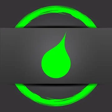 Rain icon. Internet button with green on grey background.. Stock Illustration