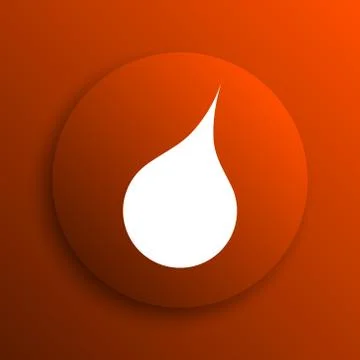 Rain icon. Internet button on orange background. Stock Illustration