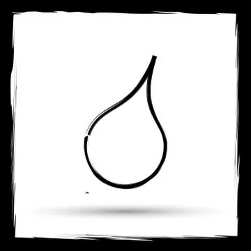 Rain icon. Internet button on white background. Outline design imitating pain Stock Illustration