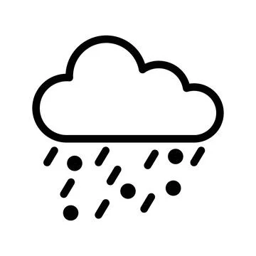 Rain icon linear logo mark in black and white Illustration