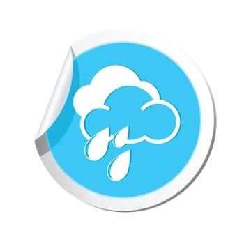 Rain icon round Stock Illustration