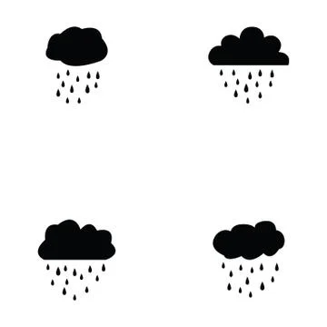 Rain icon set Stock Illustration