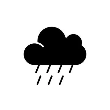 Rain icon silhouette design template isolated Stock Illustration