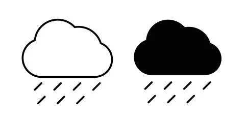 Rain icon. Style is flat and line symbol 库存插图