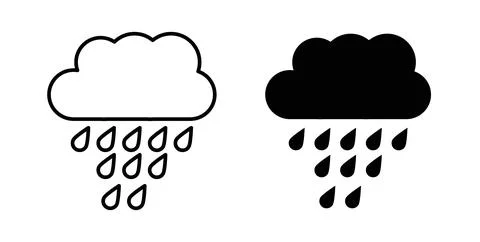 Rain icon symbol. Flat Vector illustration Stockillustratie
