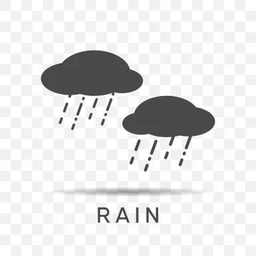 Rain Icon in trendy flat style isolated on transparent background. Stock Illustration