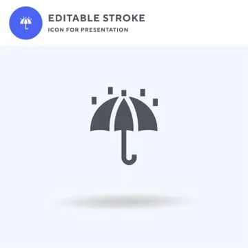 Rain icon vector, filled flat sign, solid pictogram isolated on white, logo i Stock Illustration