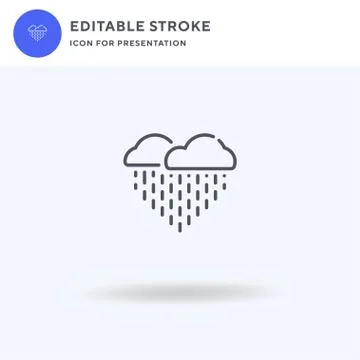 Rain icon vector, filled flat sign, solid pictogram isolated on white, logo i Stock Illustration
