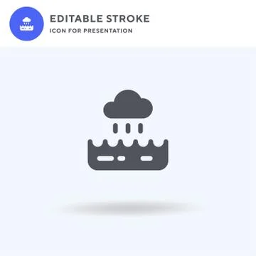Rain icon vector, filled flat sign, solid pictogram isolated on white, logo i Stock Illustration