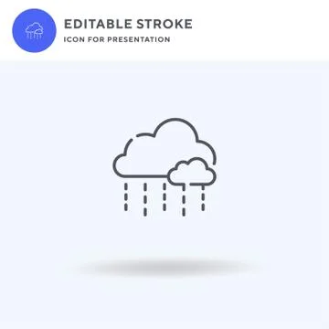Rain icon vector, filled flat sign, solid pictogram isolated on white, logo i 스톡 일러스트