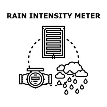 Rain intensity meter and water measurement concept Ilustração Stock