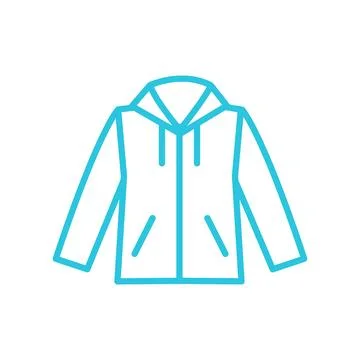 Rain Jacket Icon. Isolated on white background. Blue icon set Stock Illustration