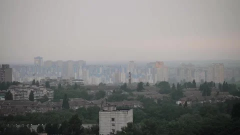 Rain in Kiev. View from the mountain. Stock-Footage 246871981
