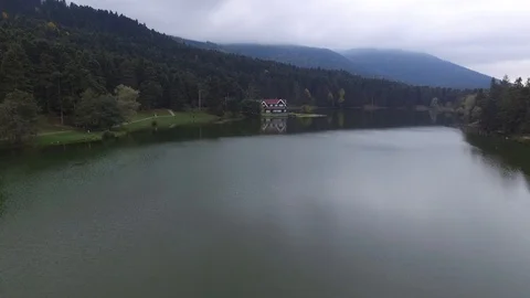Rain on the lake drone fly, Turkey Stock Footage 108490463