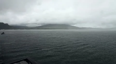 Rain on lake Stock Footage 10955471