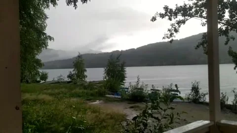 Rain on the lake Stock Footage 250313795