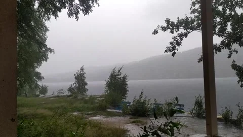 Rain on the lake Stock Footage 250317128