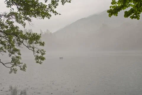 Rain on the lake Stock Photos