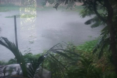 Rain on the lake Stock Photos