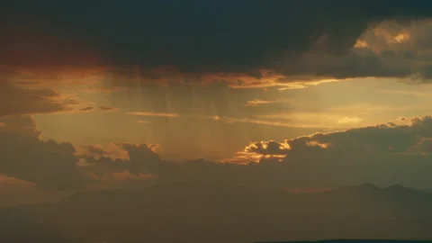  Rain landscape at sunset Stock Footage 161466239