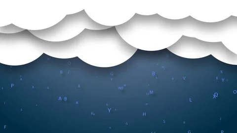 Rain of letters. Information cloud on literature. Stock Footage 82895846