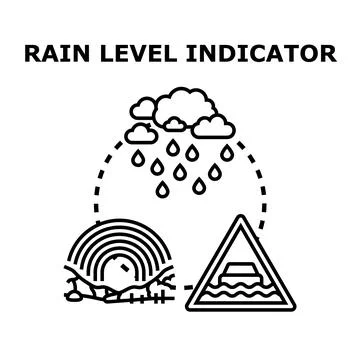 Rain level indicator concept illustrating weather conditions Stock Illustration