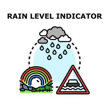 Rain level indicator concept illustrating weather conditions Stock Illustration