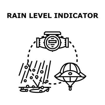 Rain level indicator measuring precipitation concept vector Stock Illustration