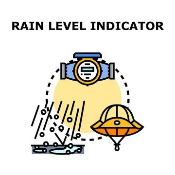 Rain level indicator measuring precipitation concept vector Stock Illustration