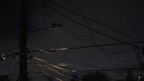 Rain on a Light Pole Timelapse Stock Footage 76353703