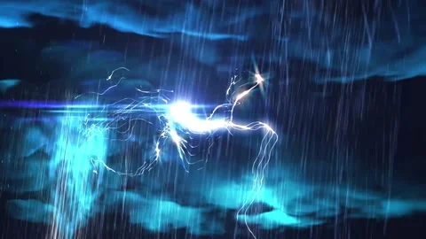 Rain with lightning Stock Footage 211700574