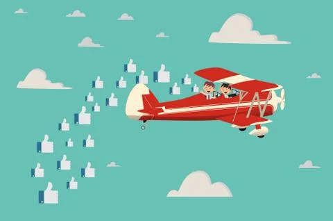 Rain of likes. Trend topic. Social media and web marketing concepts Stock Illustration