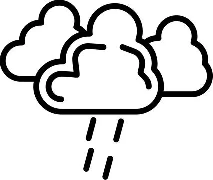 Rain Line Icon Design Stock Illustration