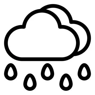 Rain line icon vector illustration isolated on white background Stock Illustration