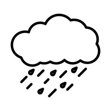 Rain linear logo mark in black and white Illustration