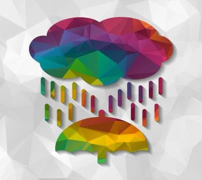 Rain low poly 스톡 일러스트