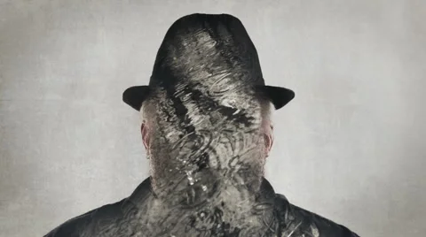 Rain man. Double Exposure Stock Footage 49243535