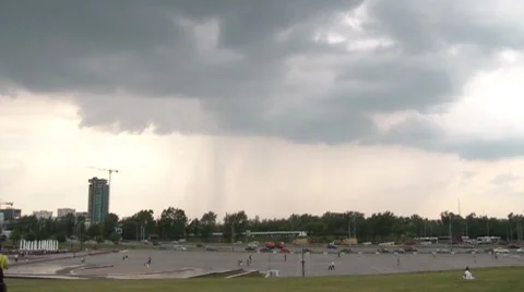 Rain In Moscow  Time Lapse Stock Footage 7139128