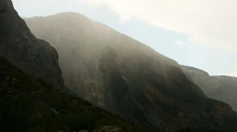 Rain at mountains Stock Footage 8539876