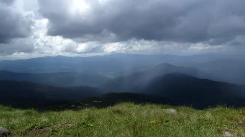 Rain in the mountains Stock Footage 68803928