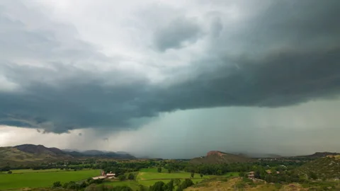 Rain moving through the mountains Stock Footage 272713791
