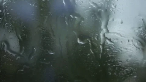 Rain on moving train window 3 Stock Footage 76815497