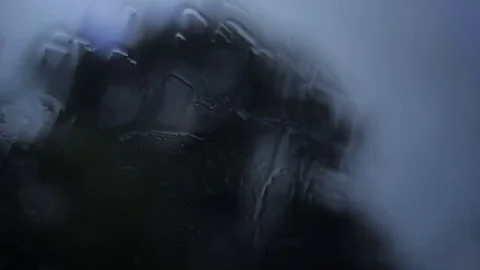 Rain on moving train window Video stock 76815776