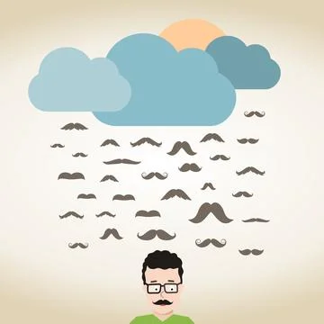 Rain mustache Stock Photos
