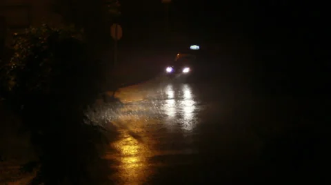 Rain At Night 2 Stock Footage 39745952