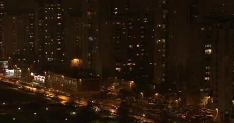 Rain night in city Stock Footage 146755690