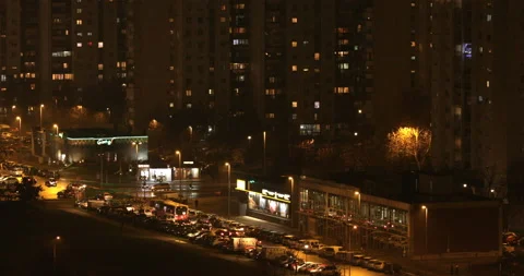 Rain night in city Stock Footage 146755813